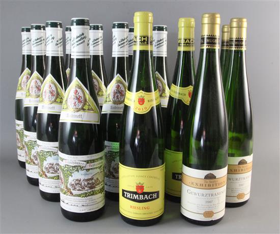 Five bottles of Wine Society Gewurztraminer, 2007, nine bottles of Maximin Grunhauser Herrenberg and two